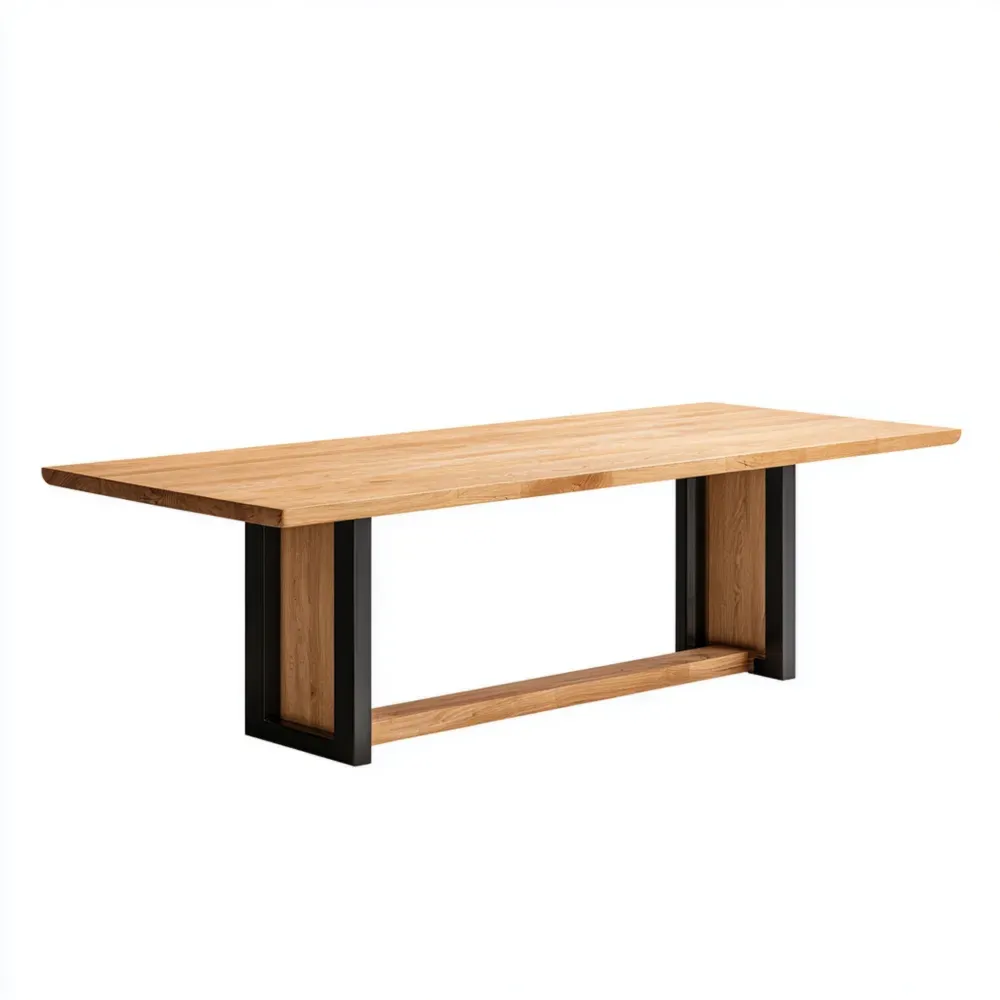 Mesa de comedor 200x100x75 cm - Madera Natural - Diseño Industrial