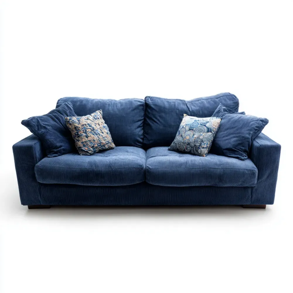 Sofá de tela 210x90x85 cm - Azul - Diseño moderno