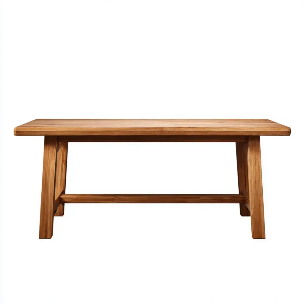 Mesa de comedor Madera Maciza 200x90x75 cm - Natural - Estilo Rústico