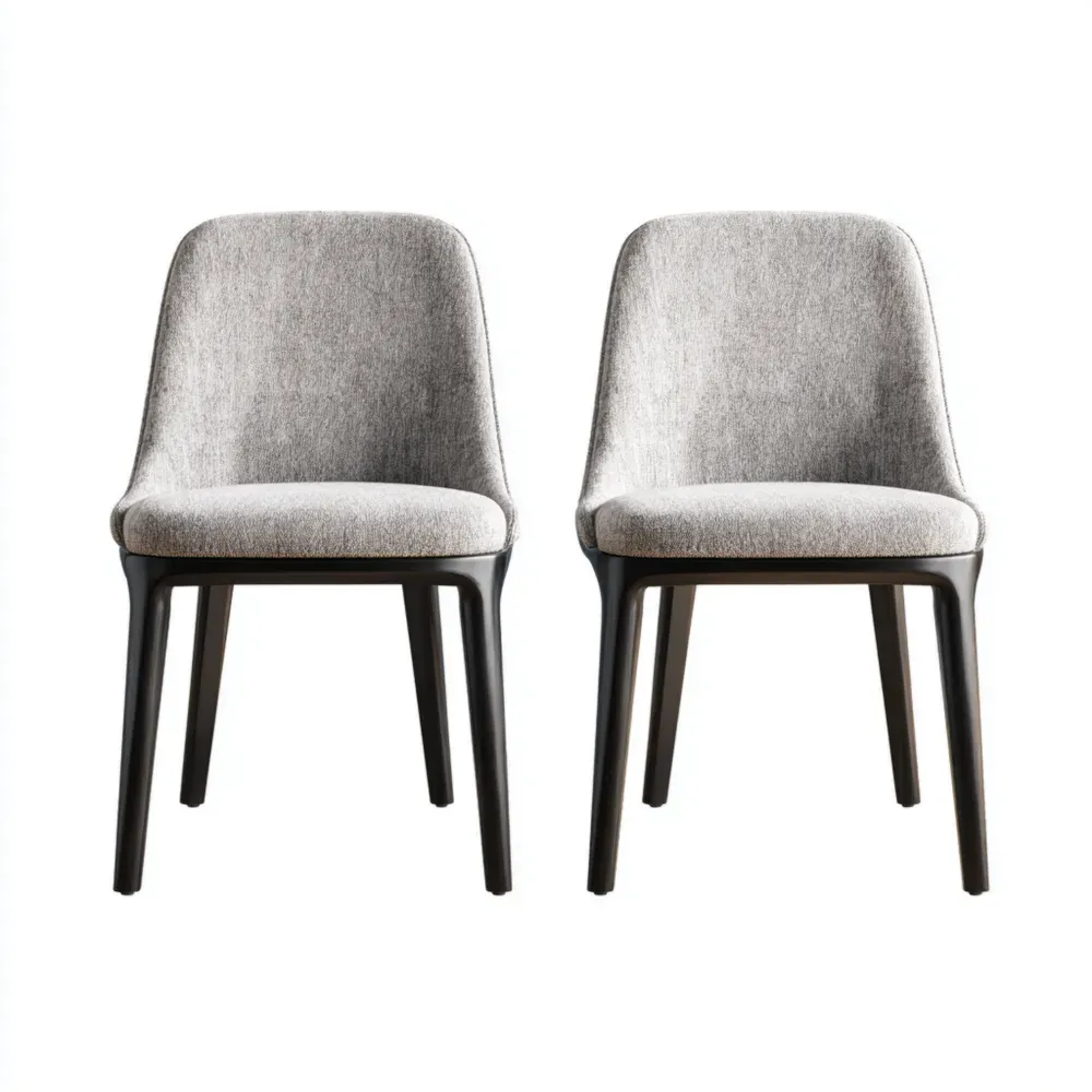 Sillas de comedor tapizadas 45x50x85 cm - Gris Claro - Diseño Contemporáneo