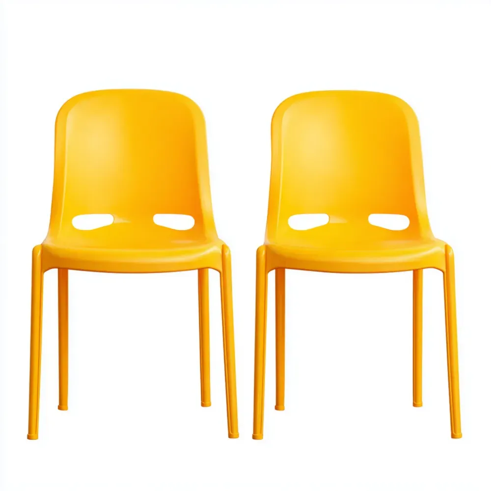 Sillas de comedor Plástico 45x50x80 cm - Amarillo - Diseño Moderno