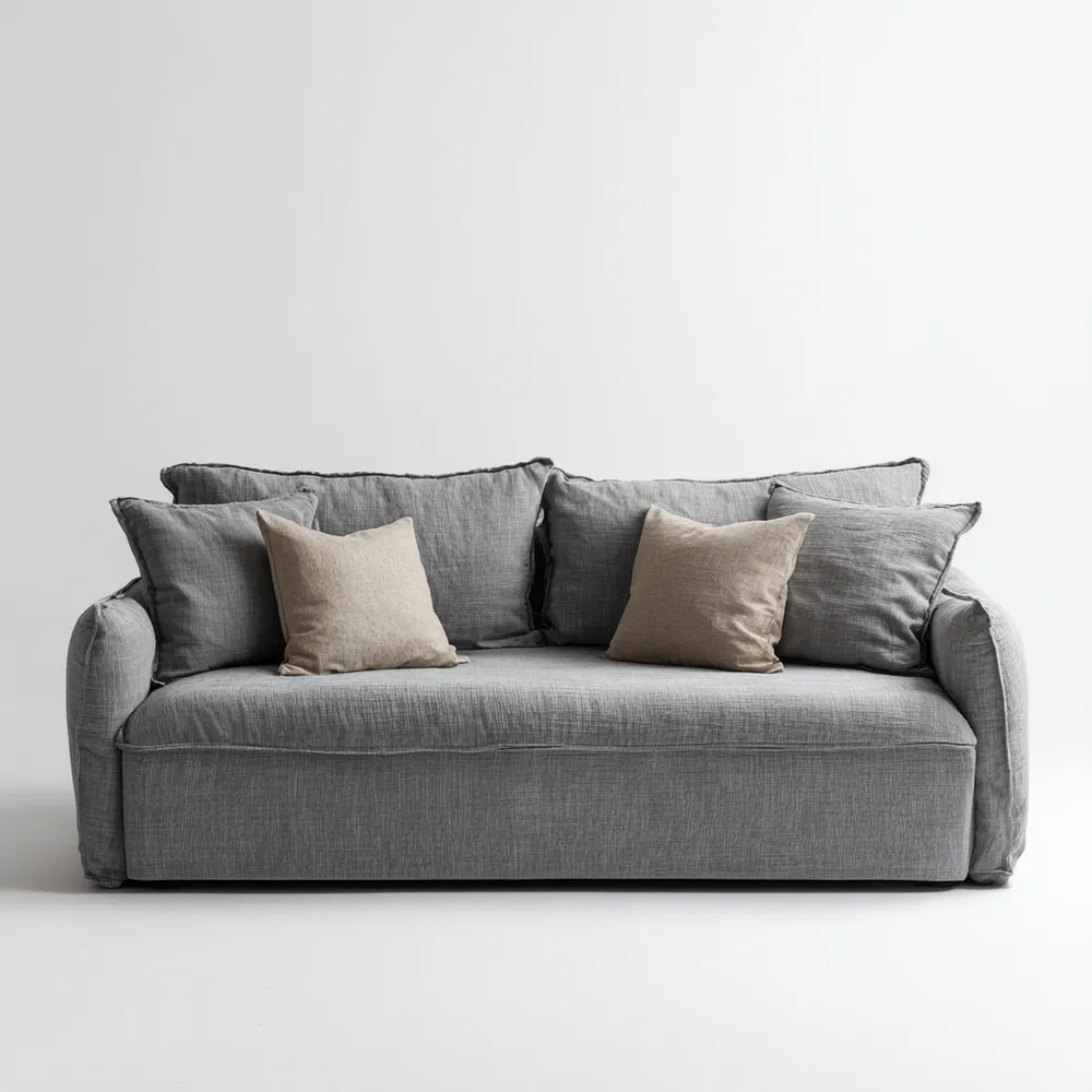 Sofá de Tela 180x90x85 cm – Gris – Diseño Contemporáneo