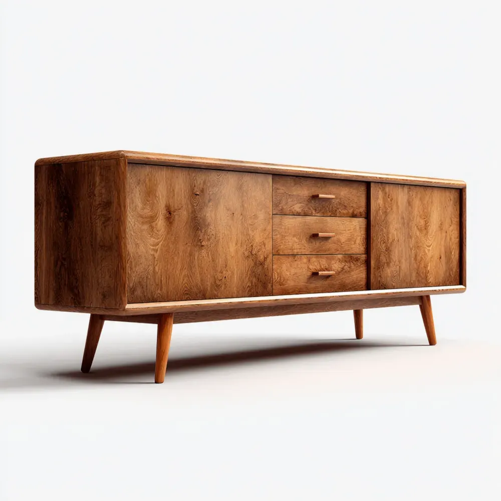Mueble de TV 150x45x60 cm - Madera - Marrón - Diseño Retro