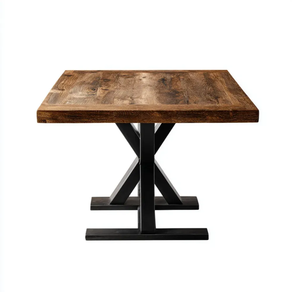 Mesa de comedor 120x80x75 cm - Marrón oscuro - Diseño industrial