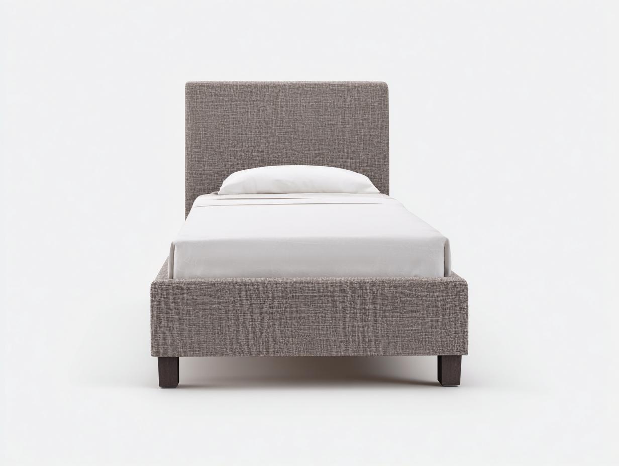 Camas individuales tapizada tela 200x100x105 cm - gris - cabecero acolchado diseño moderno para dormitorio-Homiupshop