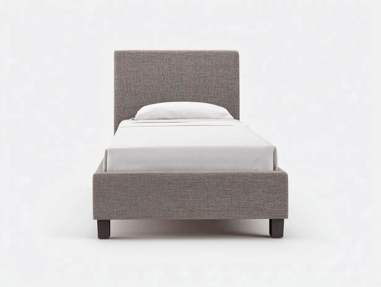 Camas individuales tapizada tela 200x100x105 cm - gris - cabecero acolchado diseño moderno para dormitorio-Homiupshop