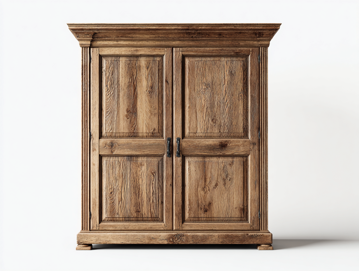 Armarios de madera maciza 100x50x120 cm color natural apto para salón diseño clásico-Homiupshop