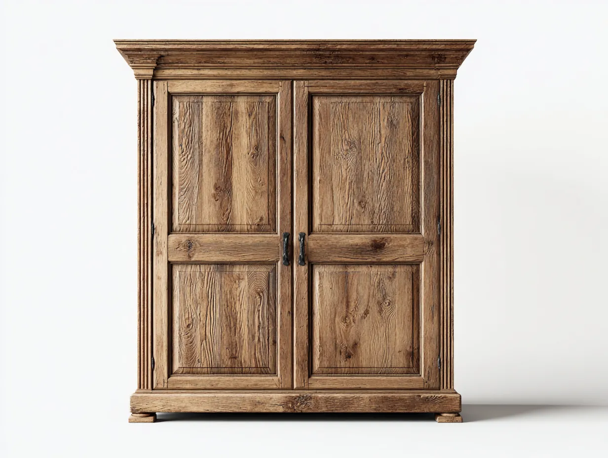 Armarios de madera maciza 100x50x120 cm color natural apto para salón diseño clásico-Homiupshop