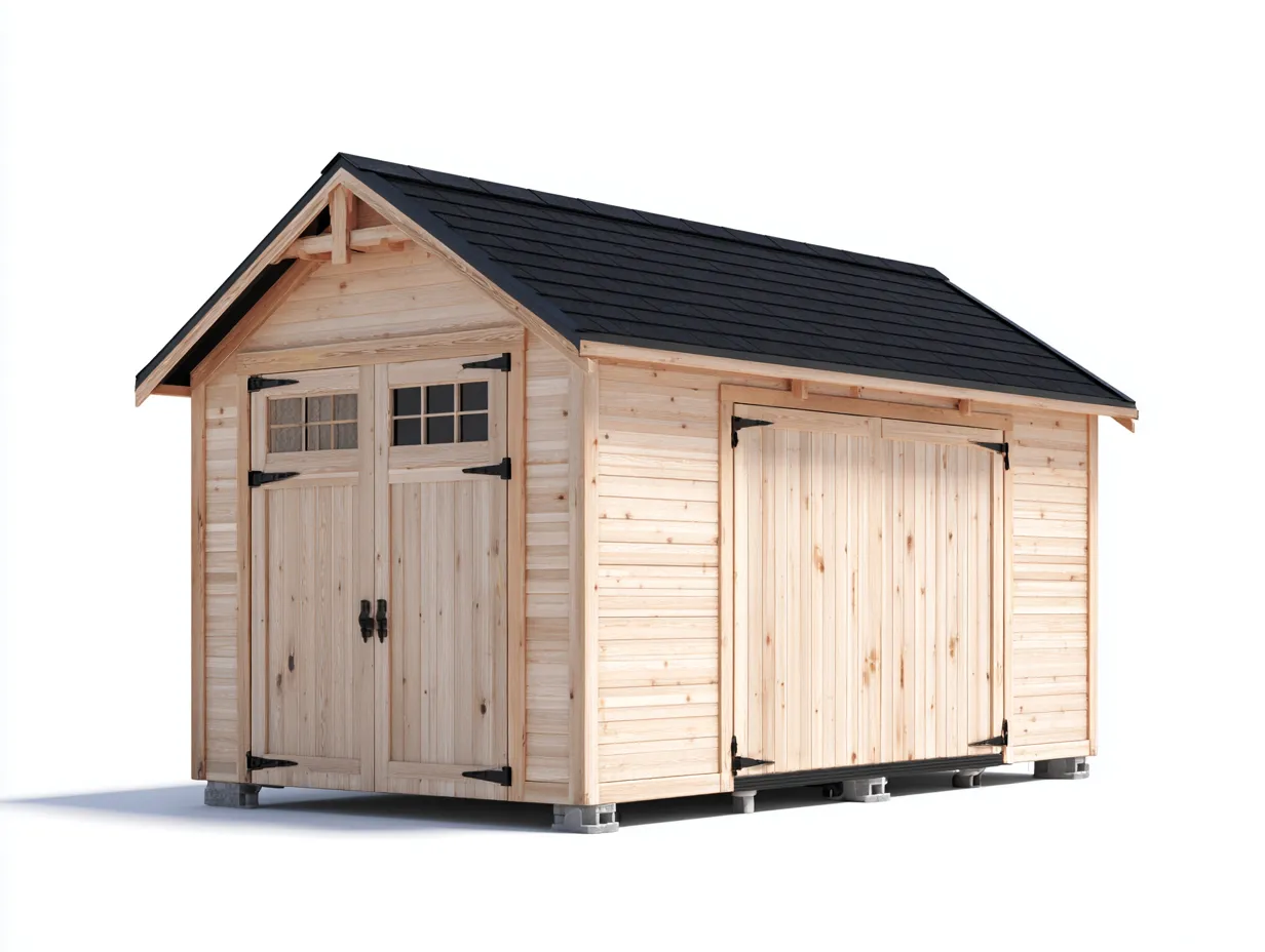 Gartenhäuser-Holz-Dachschindeln-286 x 196 x 238 cm-Natur-Schwarz-Moderner Stil-Luxegobase