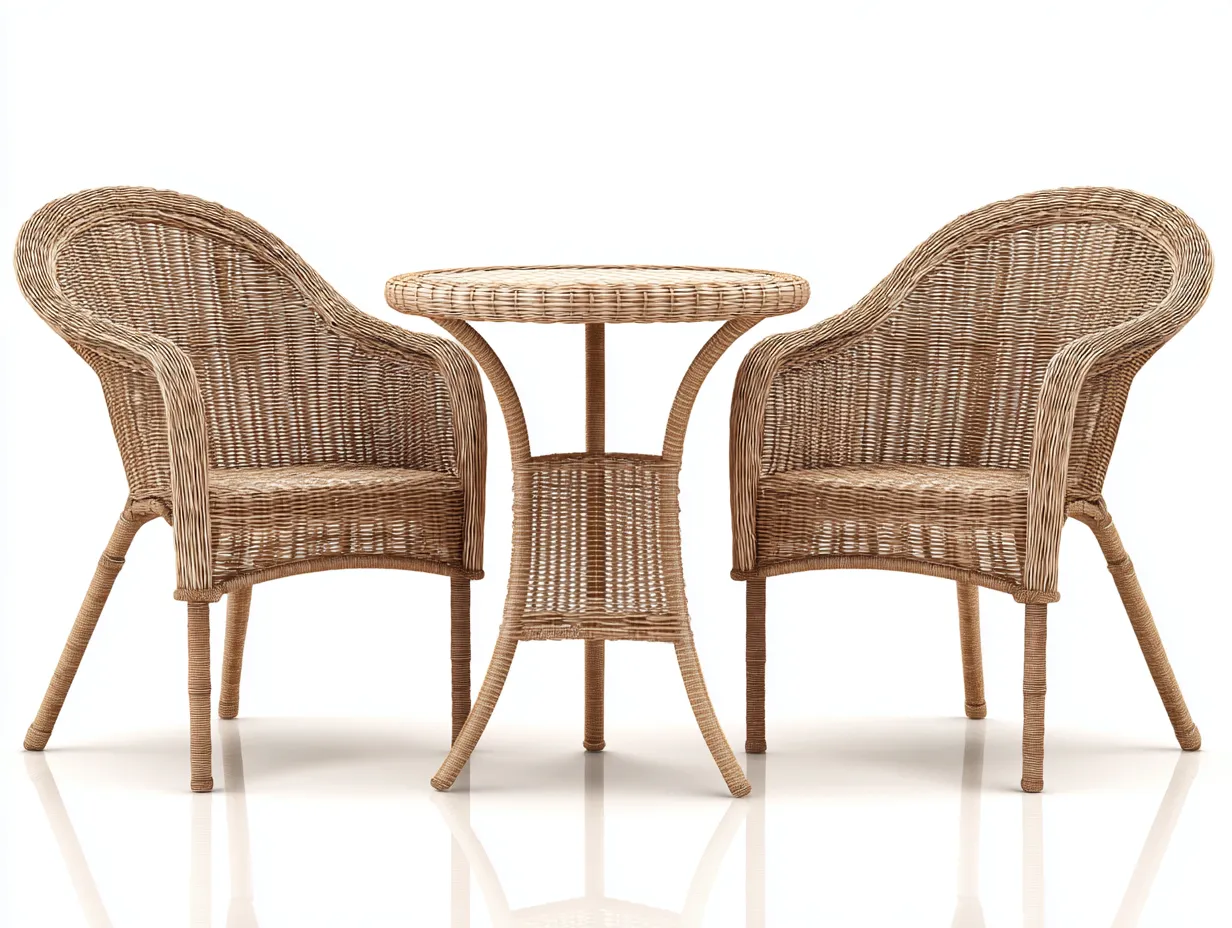 Garten Lounge Set - Rattan - 70 x 70 x 73 cm - Naturbraun - Landhausstil-Luxegobase