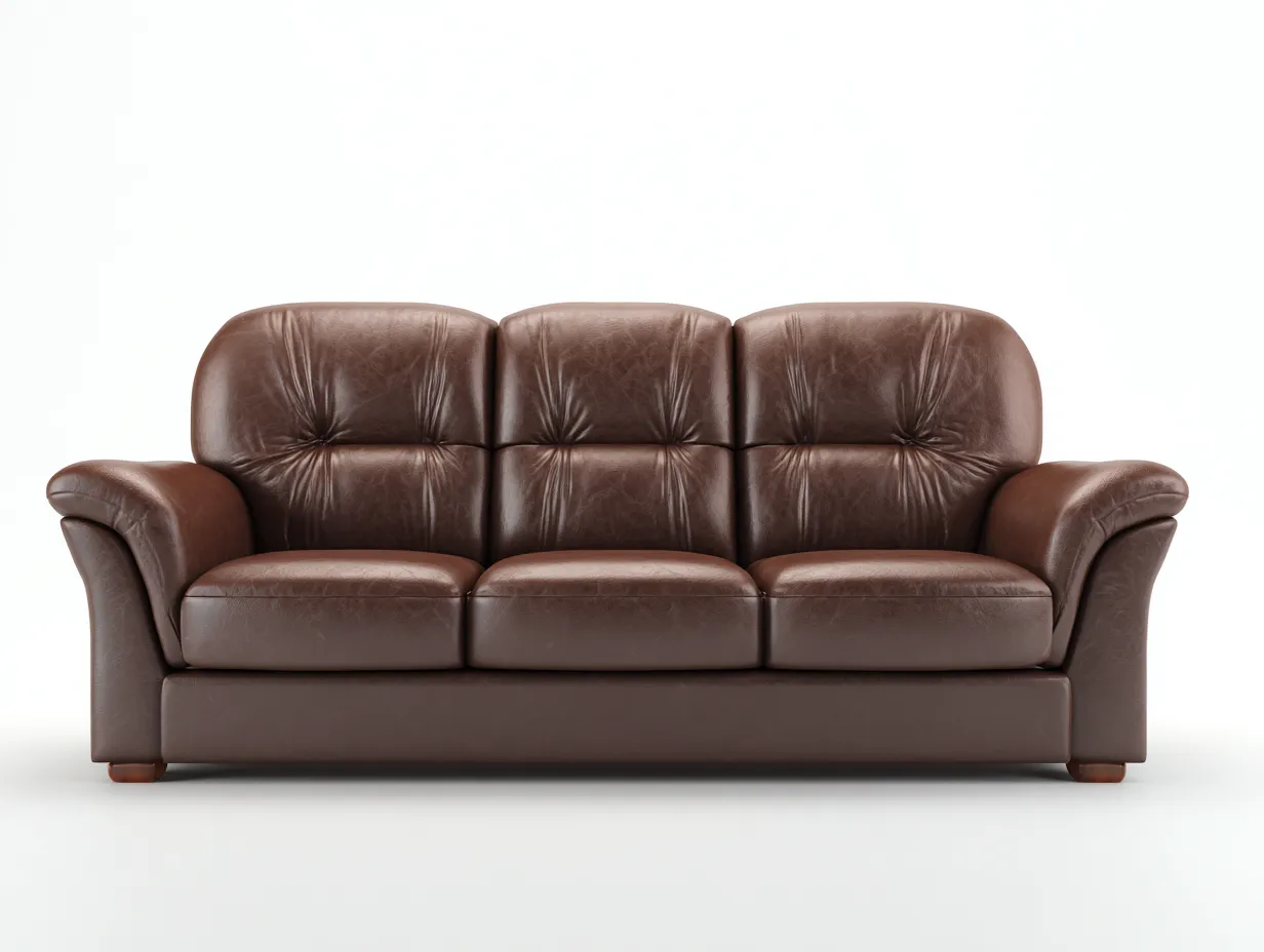 3 Sitzer Sofas Sofa-Leder-220 x 96 x 83 cm-Braun-Retro-Havenuphub