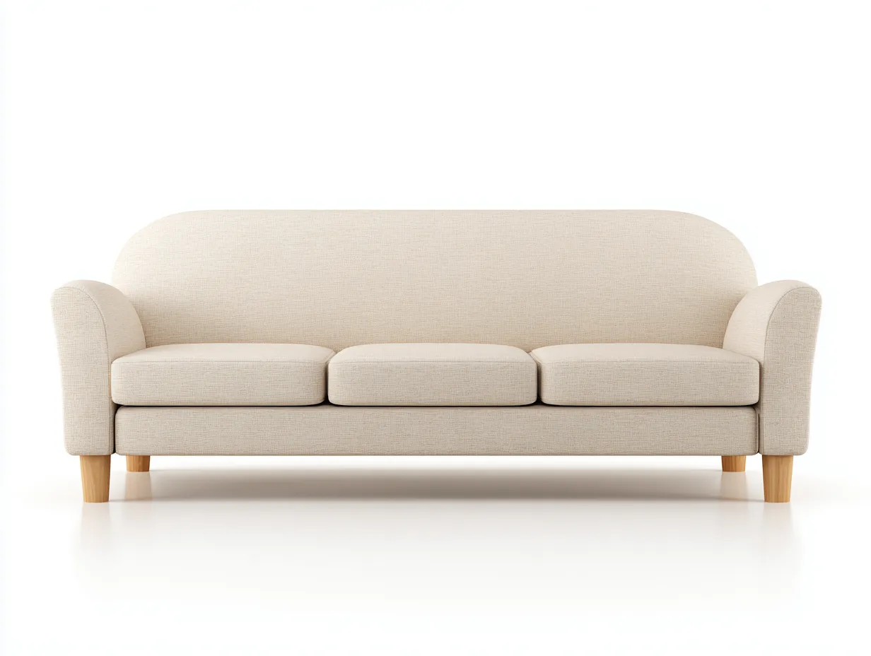 3 Sitzer Sofas Sofa-Stoff-Holz-212 x 88 x 79 cm-Beige-Skandinavisch-Havenuphub