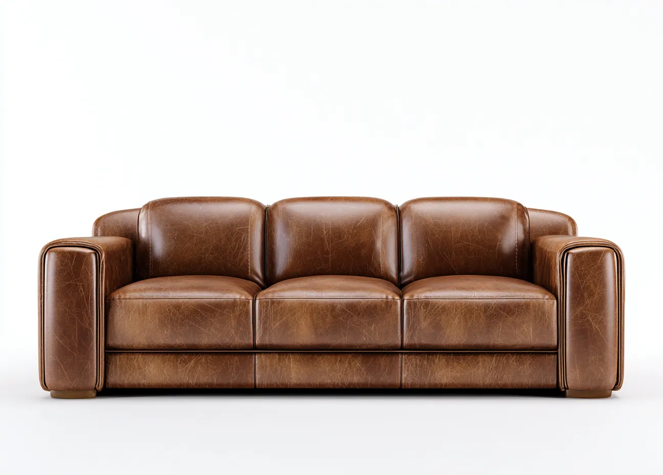 3 Sitzer Sofas Sofa-Leder-218 x 95 x 80 cm-Braun-Modern-Havenuphub