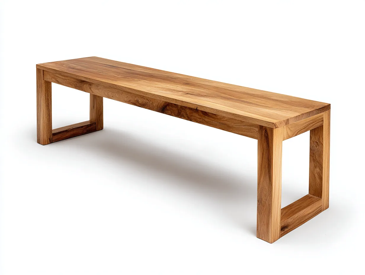 Gartenbank - Holz - 142 x 38 x 45 cm - Naturbraun - Moderner Minimalstil-Havenuphub