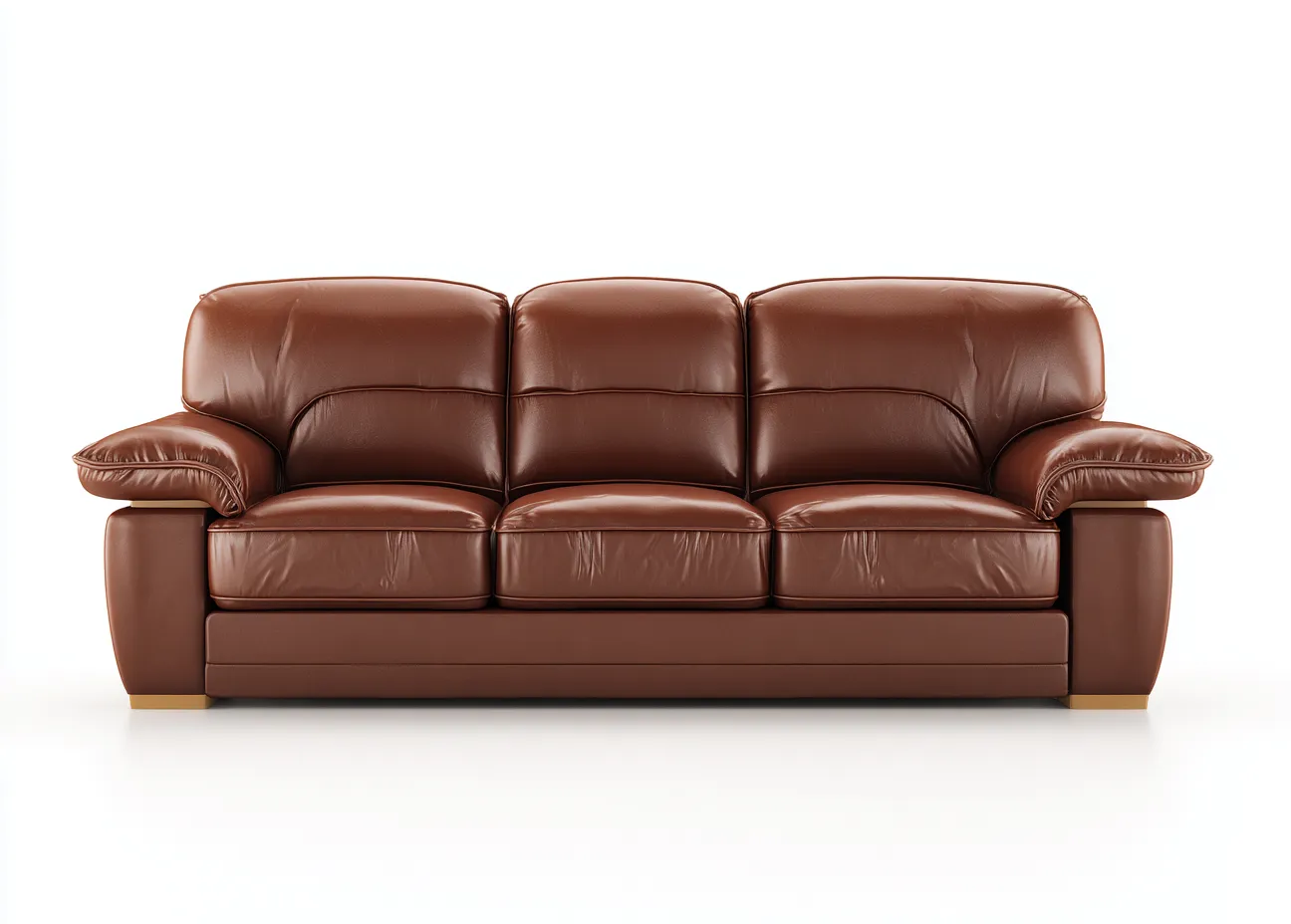 3 Sitzer Sofas Sofa-Leder-222 x 97 x 82 cm-Braun-Zeitlos-Havenuphub