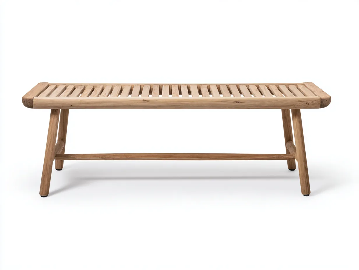 Gartenbank - Holz - 146 x 42 x 45 cm - Naturholz - Skandinavischer Minimalstil-Havenuphub