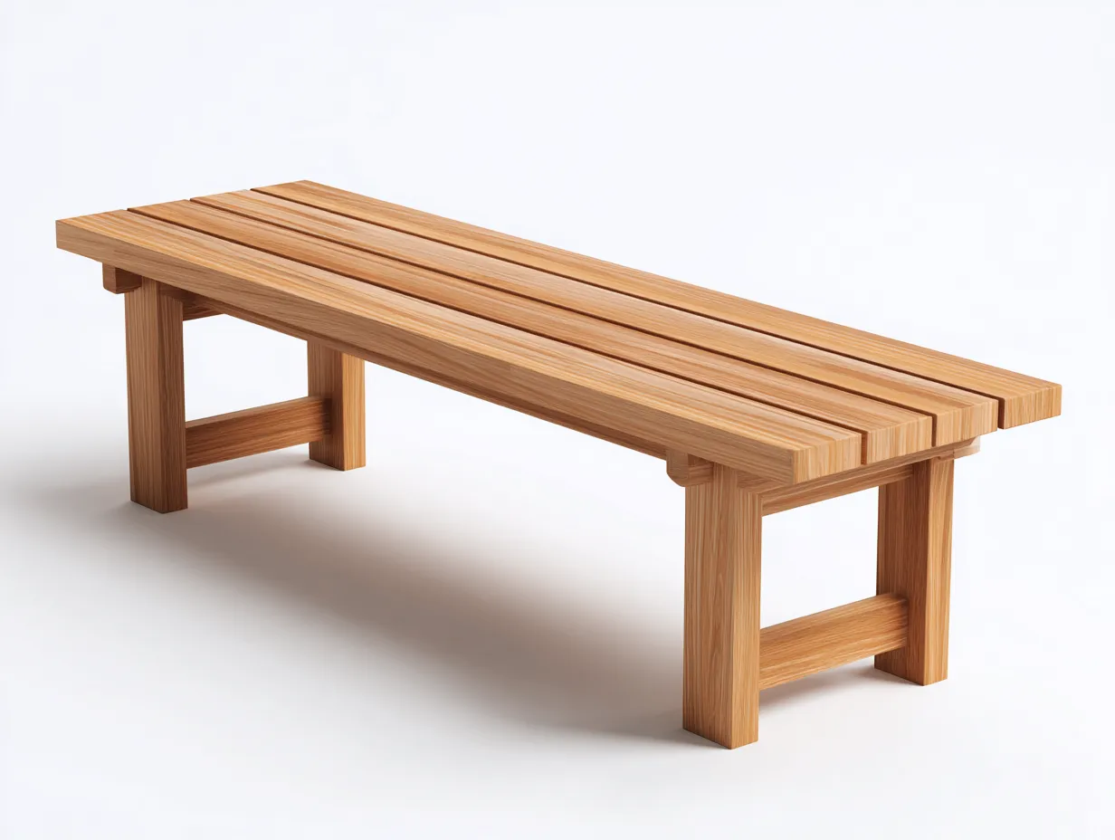 Gartenbank - Holz - 138 x 40 x 45 cm - Naturholz - Minimalistischer Modernstil-Havenuphub