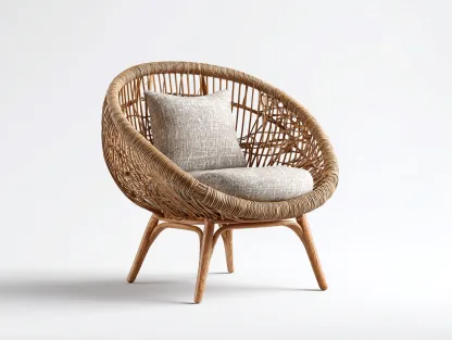 Sillones de ratán natural 80x75x85 cm - marrón y beige - sillón individual diseño moderno para interior y exterior-Havenmyhub