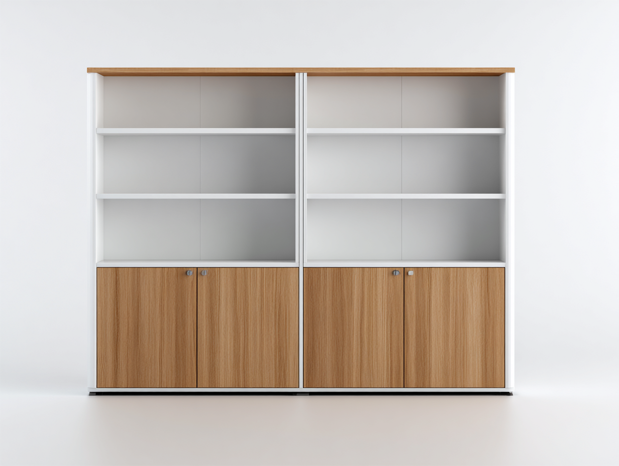 Estantería de madera 180x40x150 cm blanco madera con armarios para salón estilo moderno-Havenmyhub