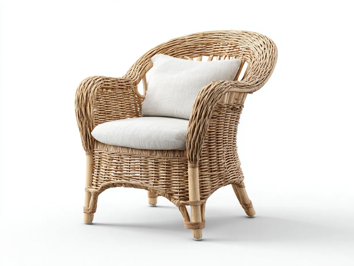 Sillones de ratán natural 75x70x85 cm color natural-beige apto para salón diseño clásico-Havenmyhub