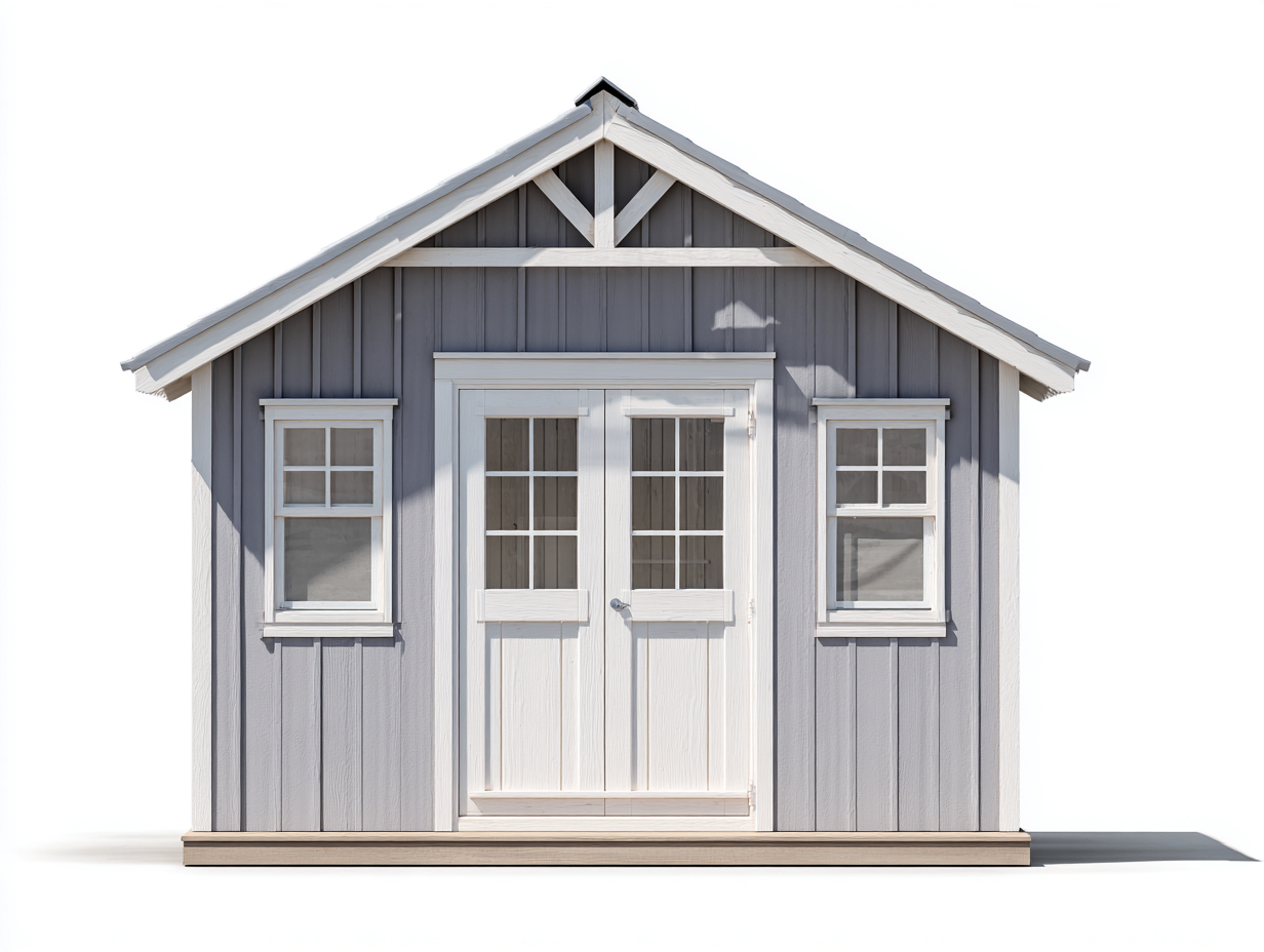 Casetas de jardín madera 200x150x220 cm gris blanco exterior - diseño clásico-Havenmyhub