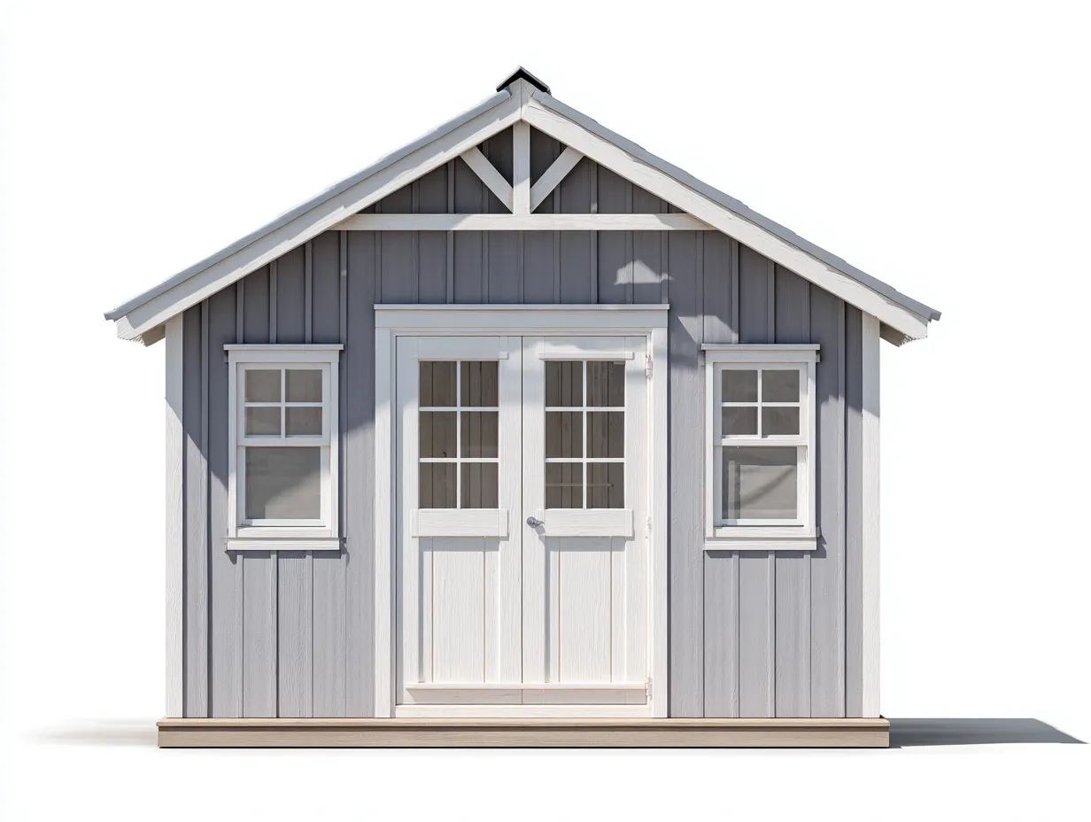 Casetas de jardín madera 200x150x220 cm gris blanco exterior - diseño clásico-Havenmyhub