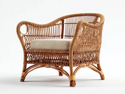 Sillones de ratán natural 85x70x80 cm color marrón-beige apto para salón diseño clásico-Havenmyhub