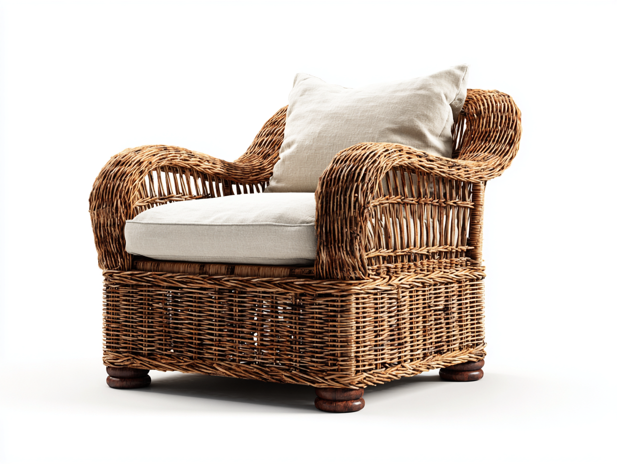 Sillones de ratán 85x80x85 cm - marrón-beige - diseño natural-Havenmyhub