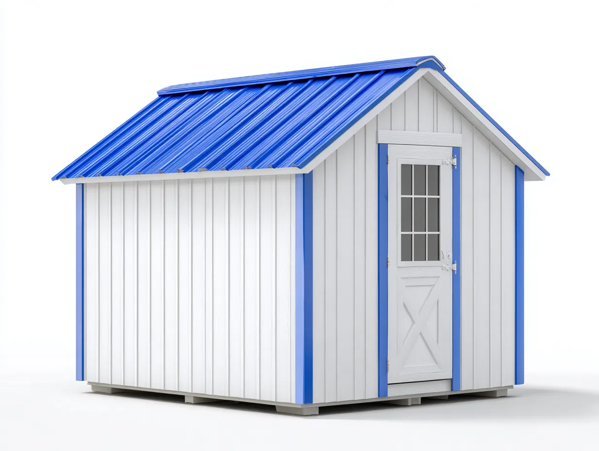 Casetas de jardín madera 180x120x210 cm blanco azul exterior - diseño moderno-Havenmyhub