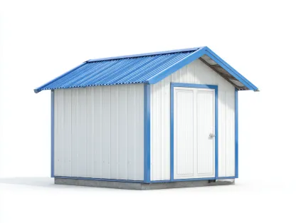 Casetas de jardín metal 250x200x220 cm - blanco y azul - 1 puerta diseño moderno para exterior-Havenmyhub