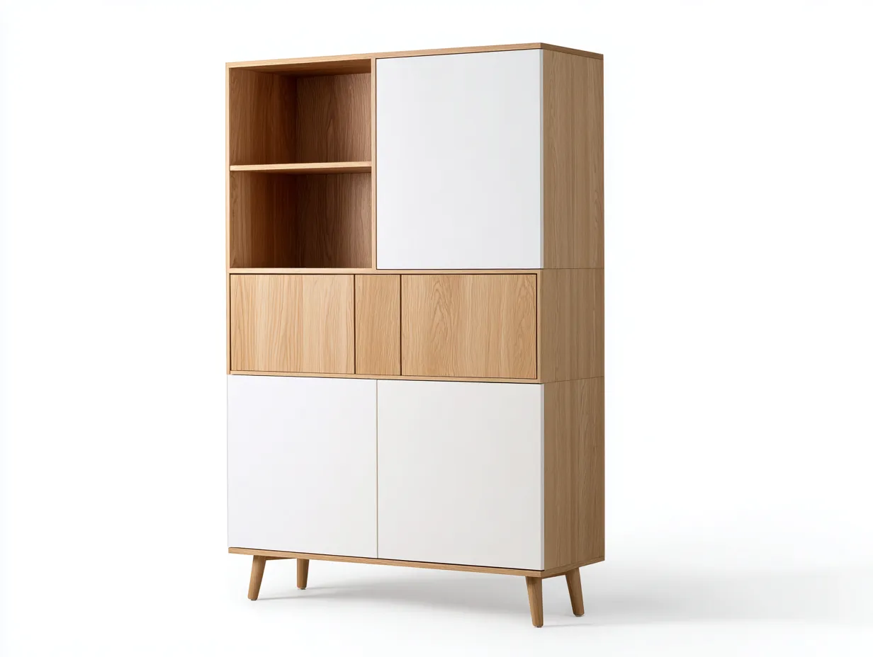 Estanterías madera 100x40x180 cm marrón blanco almacenamiento salón - diseño moderno-Havenmyhub