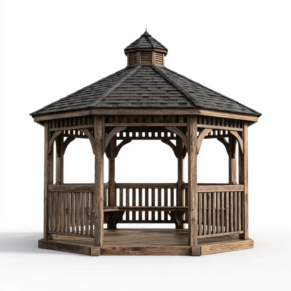 Holzgartenpavillon mit Schindeldach – Natur – 300x300x300 cm