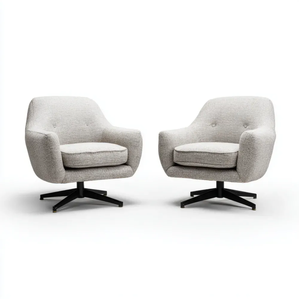 Sillón tapizado 2 piezas 80x85x90 cm – Gris Claro – Diseño Moderno