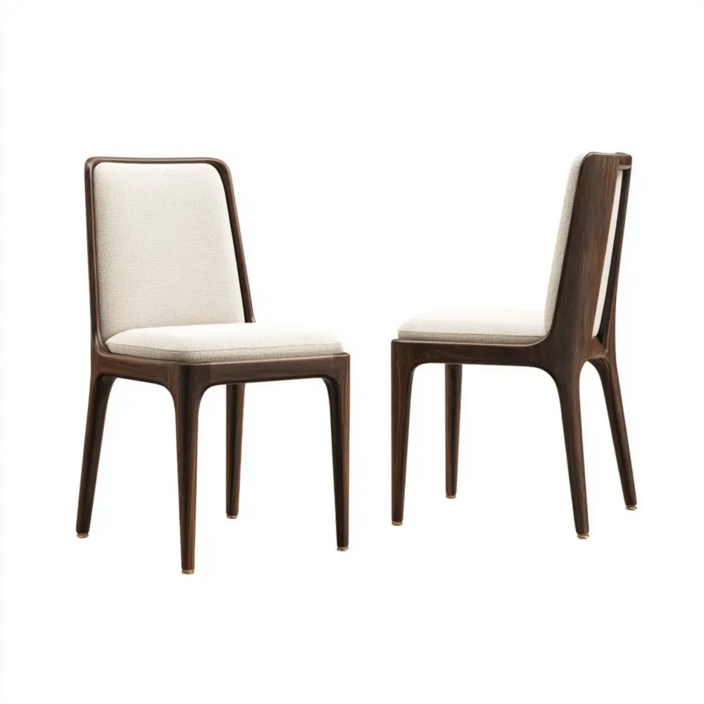 Silla de Comedor Madera Tapizada 45x55x90 cm - Marrón/Natural