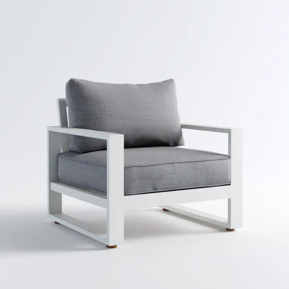 Sillón Tapizado de Tela 75x85x70 cm - Gris Claro - Diseño Moderno