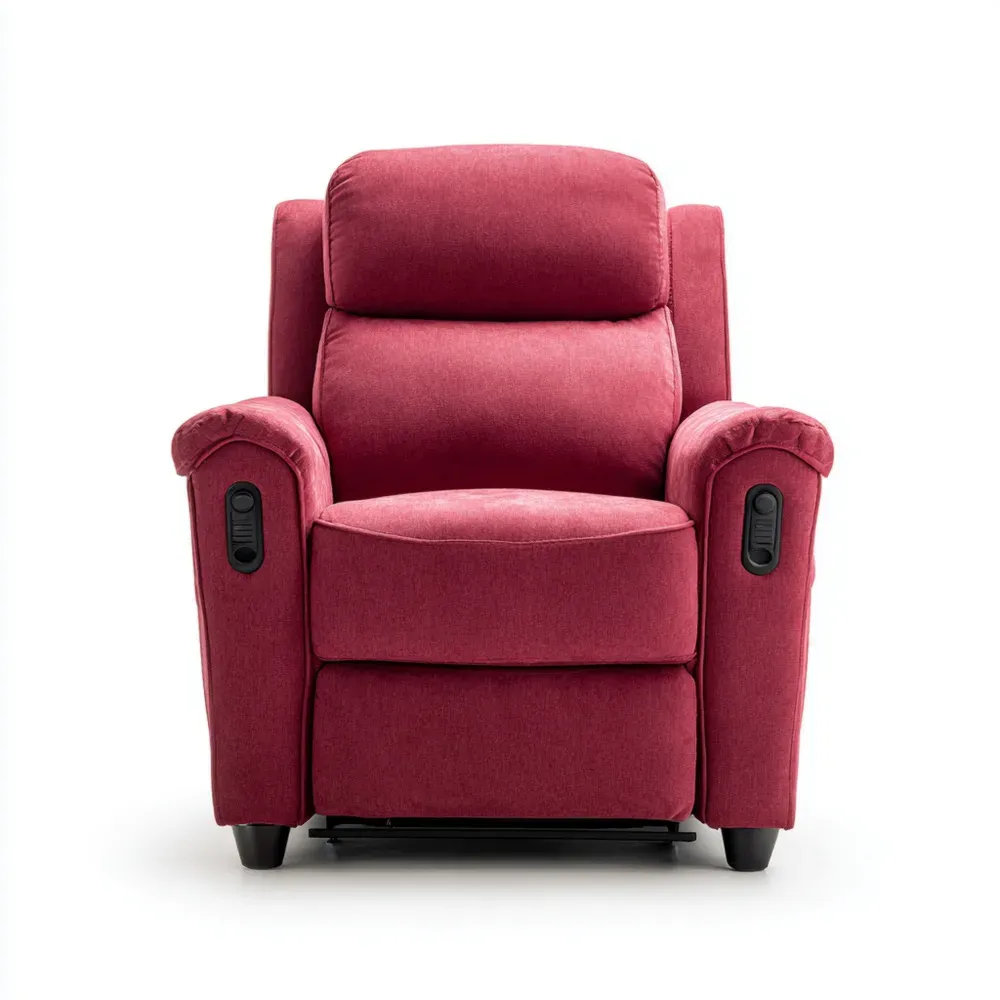 Sillón Reclinable Tela 90x90x100 cm – Rojo – Estilo Contemporáneo