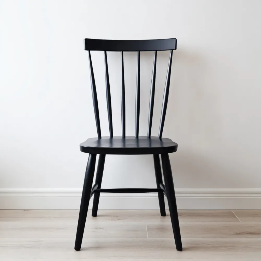 Silla de comedor de madera 45x40x90 cm – Negra – Estilo Clásico