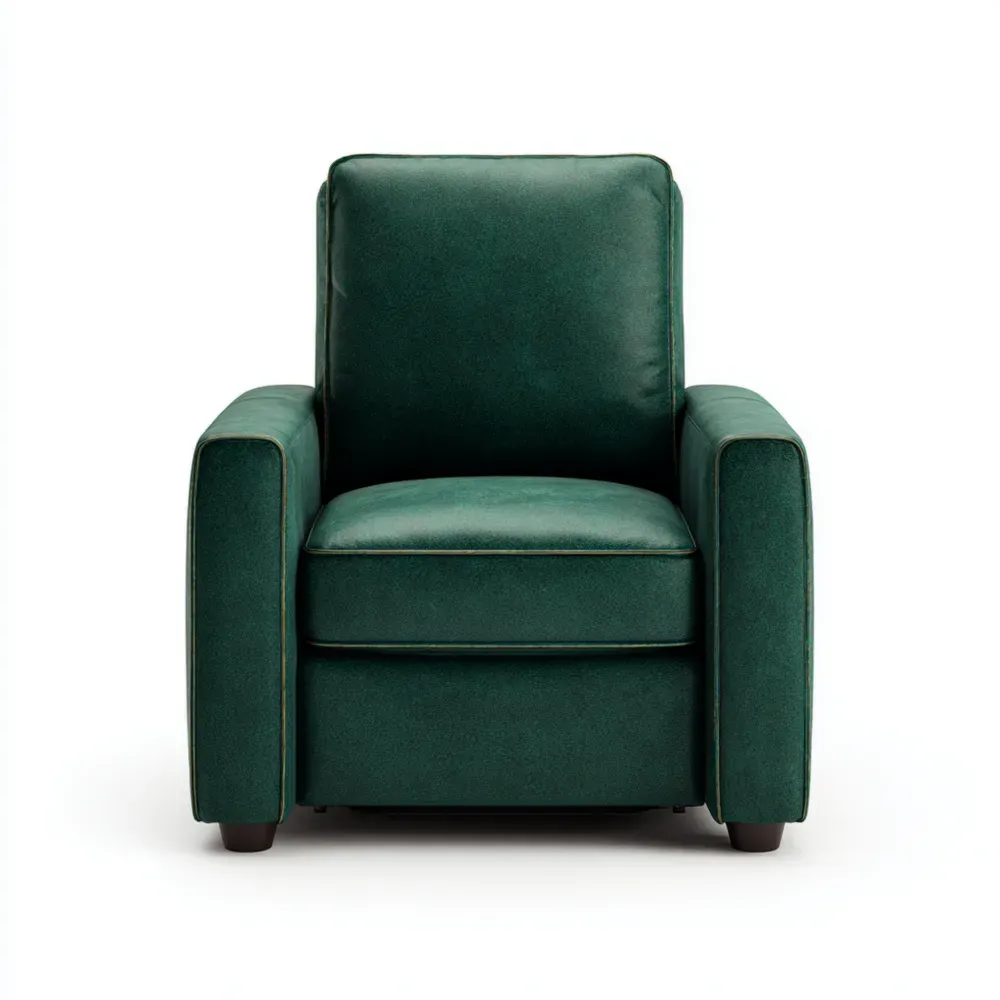 Sillón Tapizado en Cuero Sintético Verde Moderno 80x85x90 cm