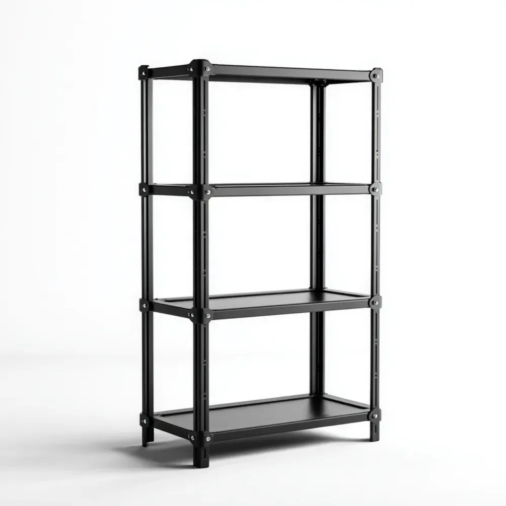 Estantería de metal 150x75x30 cm - Negro - Diseño industrial-Lumviy