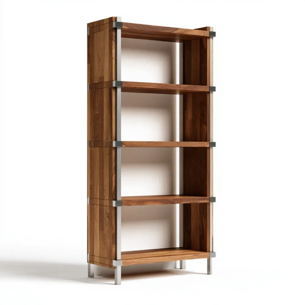 Estantería de Madera Maciza 180x80x30 cm - Natural - Estilo Moderno-Lumviy