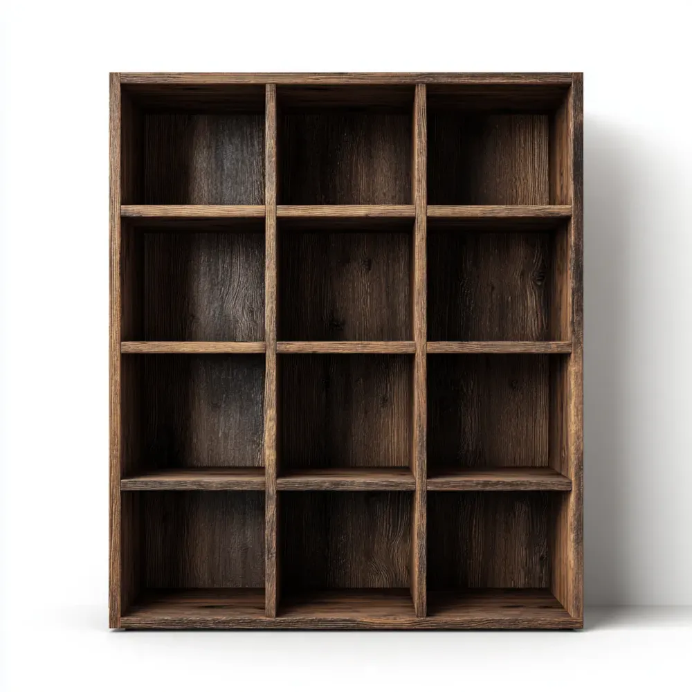 Estantería de Madera 12 Compartimentos 120x150x30 cm – Marrón Oscuro – Diseño Clásico-Lumviy