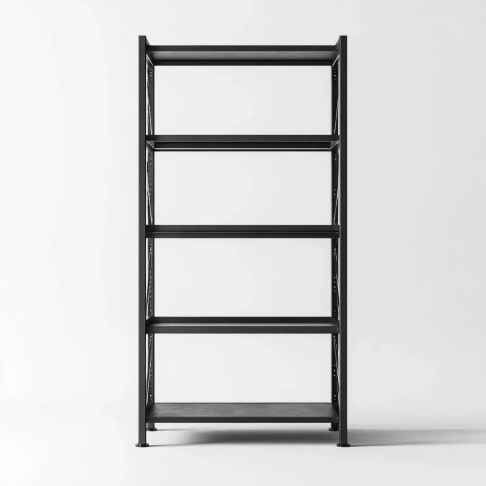 Estantería metálica 180x90x40 cm – Negro – Diseño industrial-Lumviy