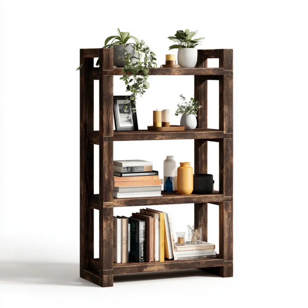 Estantería de madera 80x30x150 cm - Marrón oscuro-Lumviy