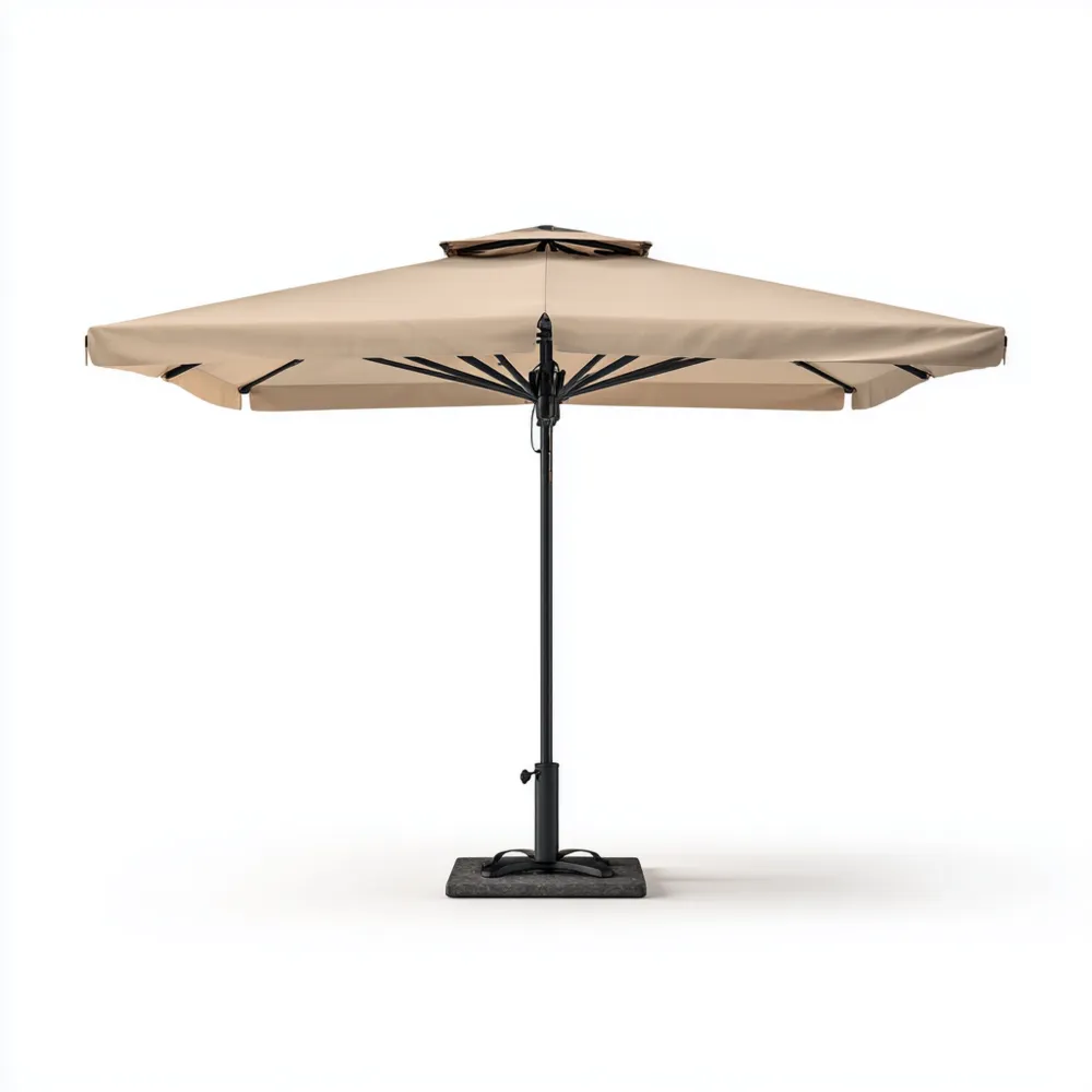 Sombrilla de jardín 350 cm x 350 cm x 250 cm – Beige – Resistente al agua-Lumviy