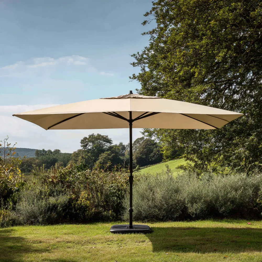 Sombrilla de jardín cuadrada 300x300x250 cm - Beige - Protección UV-Lumviy