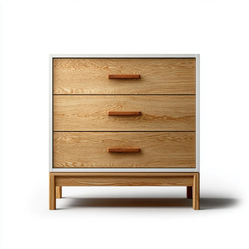 Cajonera de Madera Natural 60x40x80 cm - Diseño Moderno-Finehomly