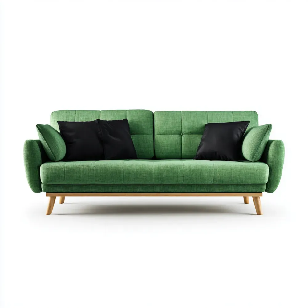 Sofá de 3 plazas Tela 200x90x85 cm – Verde – Estilo Contemporáneo-Finehomly