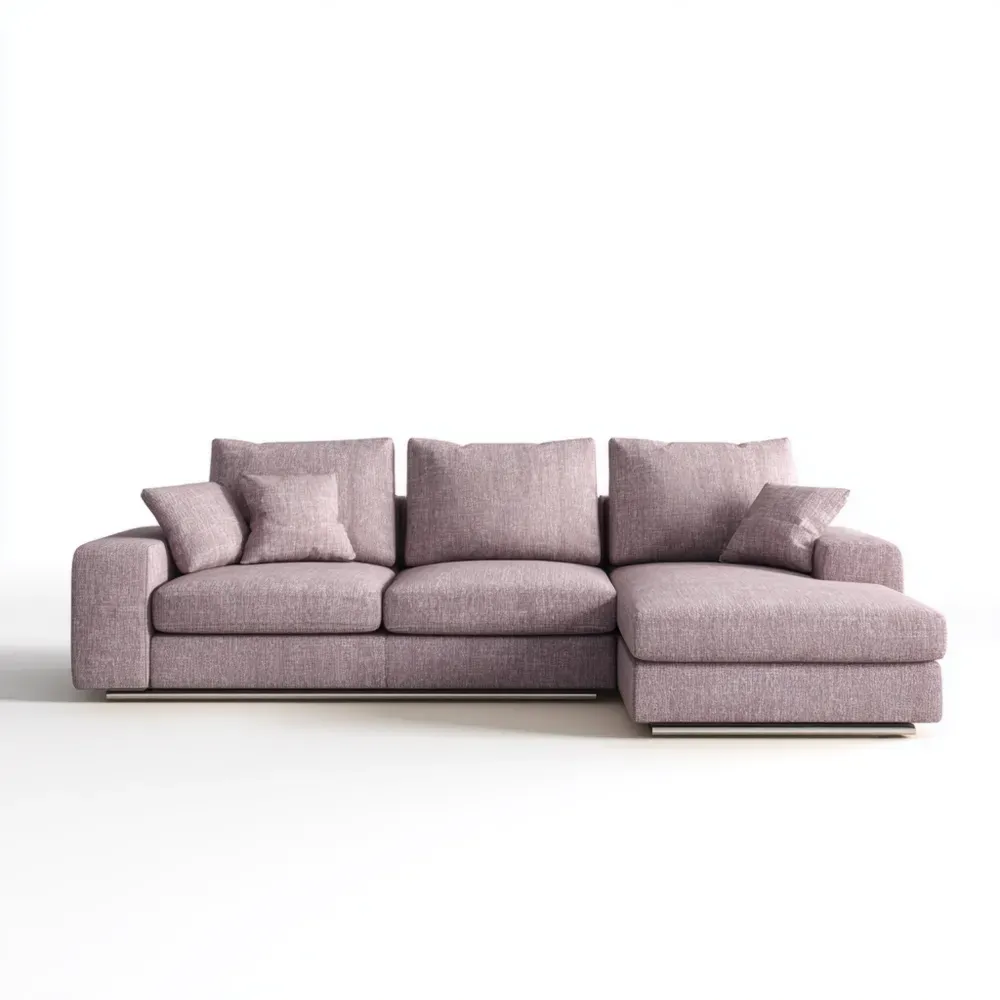 Sofá en L Tapizado Tela Moderna 250x160x85 cm – Lavanda-Finehomly