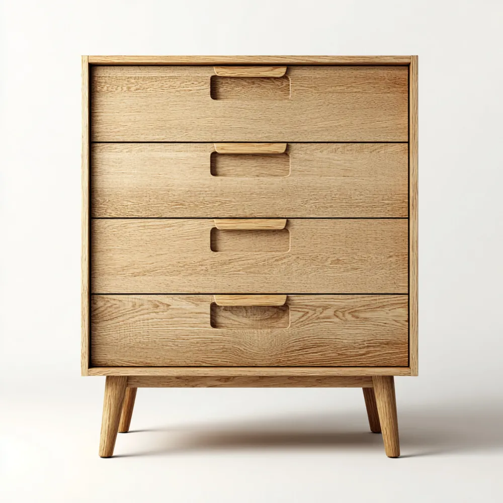 Cómoda de Madera Roble Natural 80x40x100 cm - Diseño Contemporáneo-Finehomly