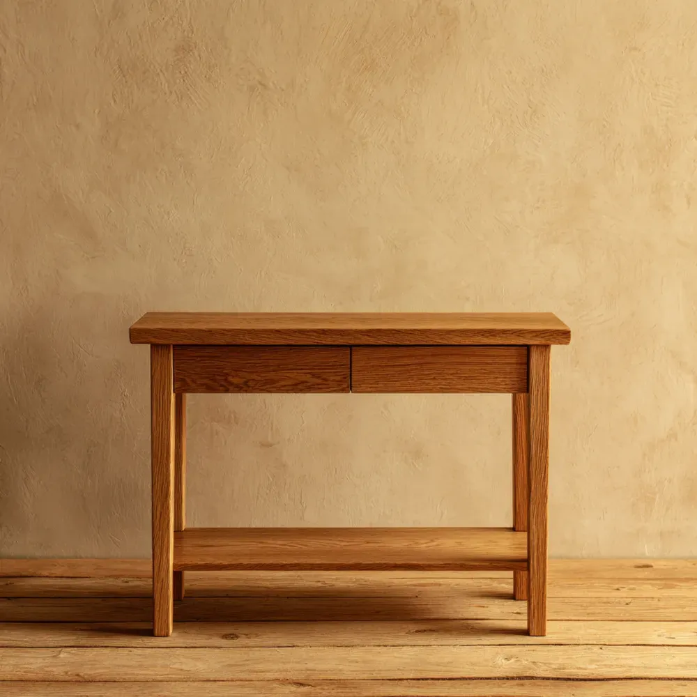 Mesa de Consola de Madera Roble 120x40x75 cm - Diseño Clásico-Finehomly